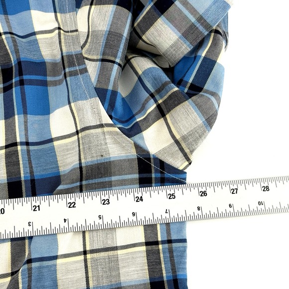 L.L. Bean Mens L Wrinkle Free Traditional Fit Button Dn Shirt Blue Plaid Classic - Picture 5 of 8